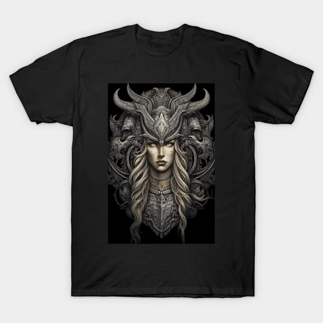 Viking Shield Maiden 01 T-Shirt by Mistywisp